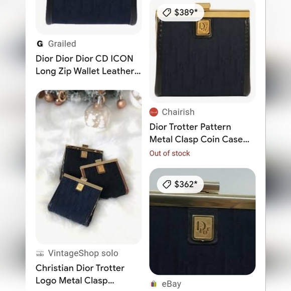 Christian Dior Trotter Logo Metal Clasp Jacquard Leather Coin Purse 💙 Vintage🌴 - Picture 4 of 14